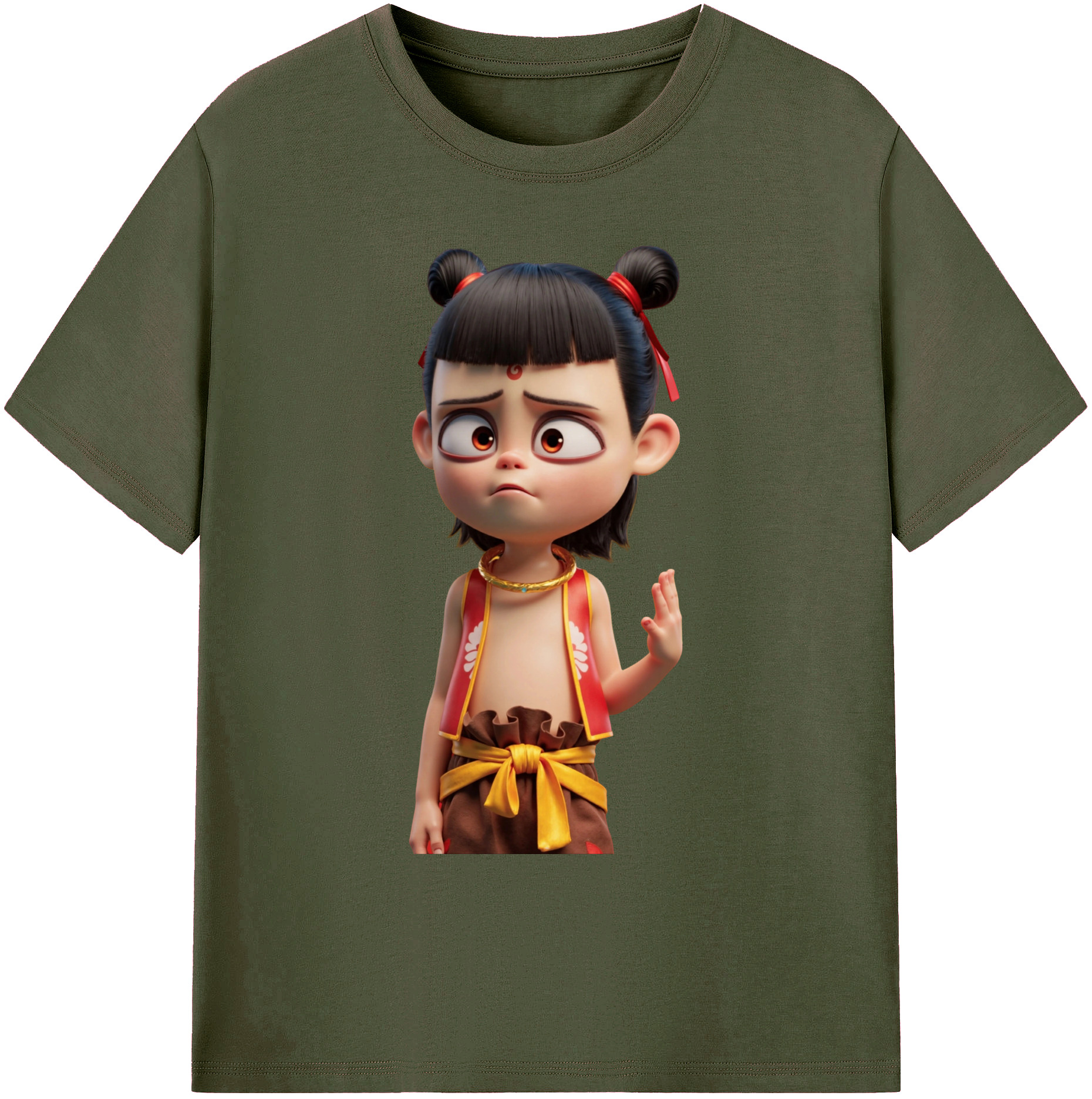 （画像用） Ne Zha 2 ナタ 魔童の大暴れ 綿100％ メンズ半袖Tシャツ｜肌触りやわらか＆通気性